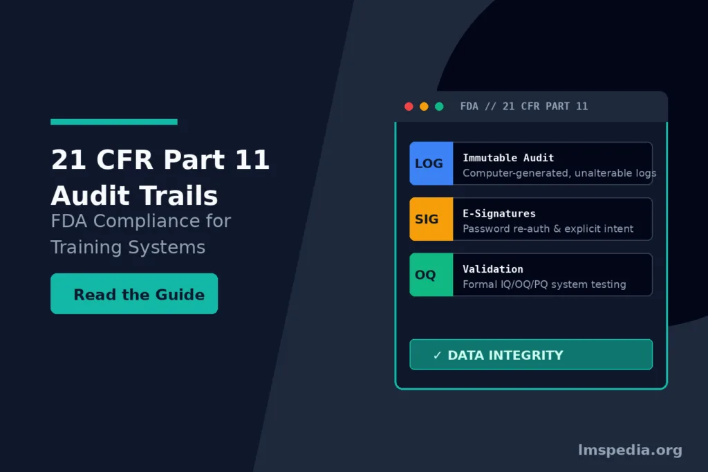 21 CFR Part 11 Audit Trails for Training Systems