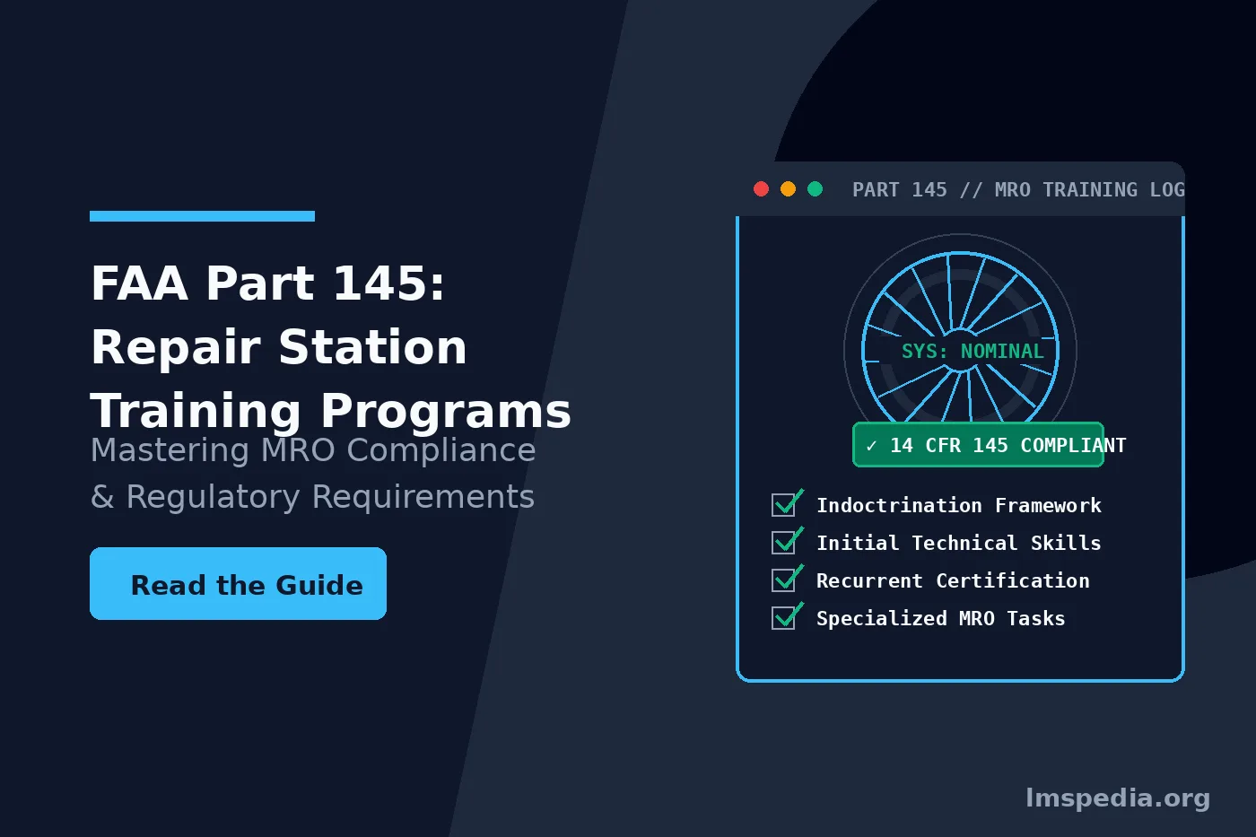 FAA Part 145 Repair Station Training Program Requirements