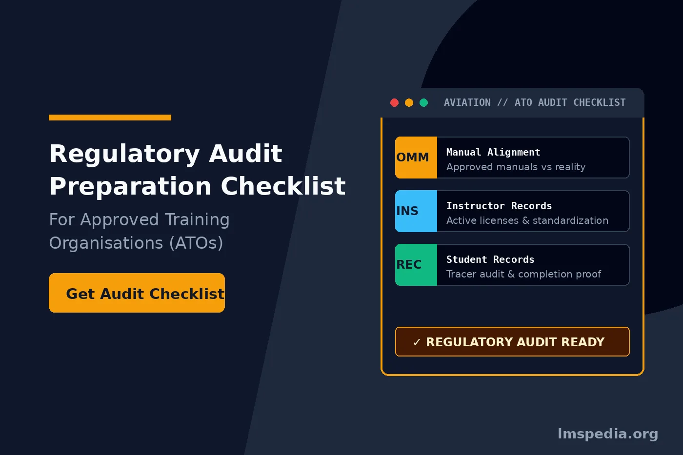 Regulatory Audit Preparation Checklist for Approved Training Organisations