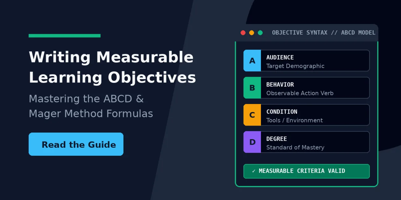 Writing Measurable Learning Objectives