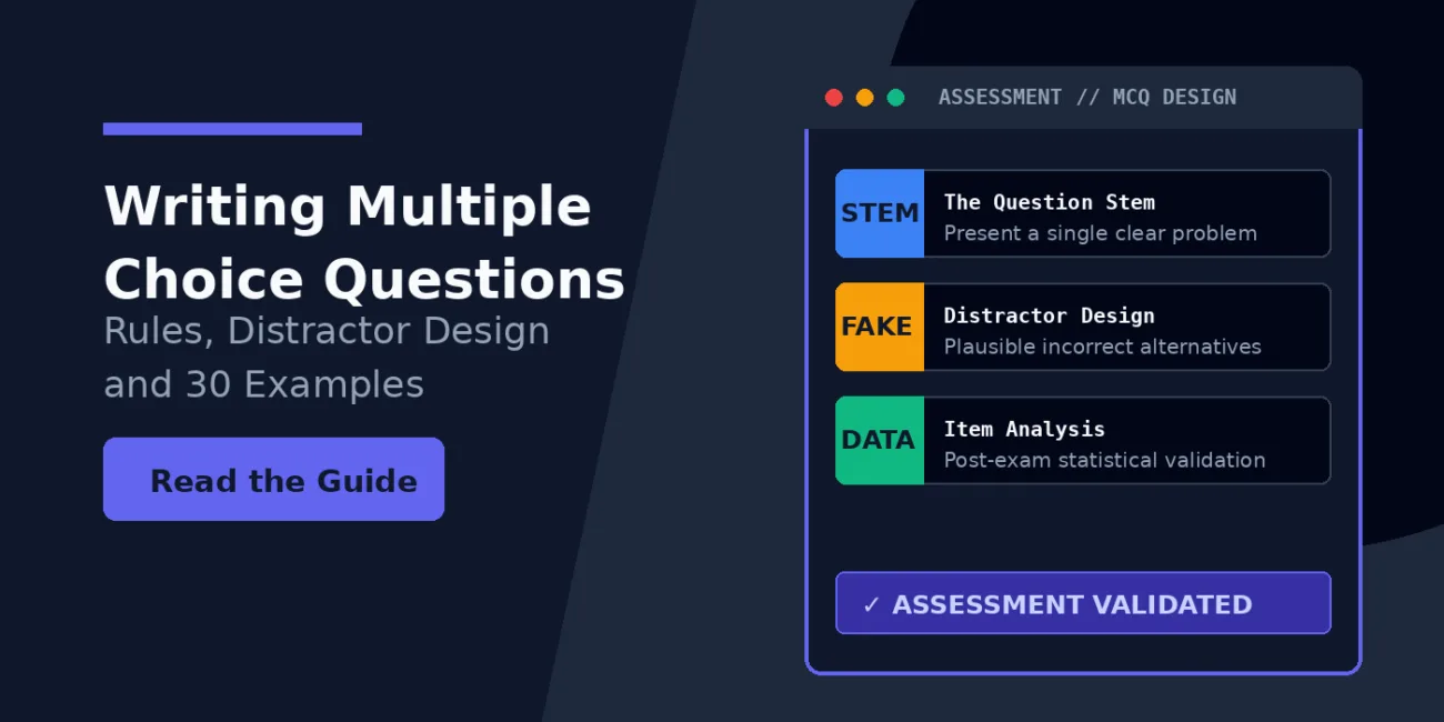 Writing Multiple Choice Questions Rules, Distractor Design and 30 Examples