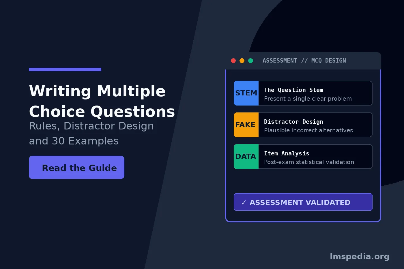 Writing Multiple Choice Questions Rules, Distractor Design and 30 Examples