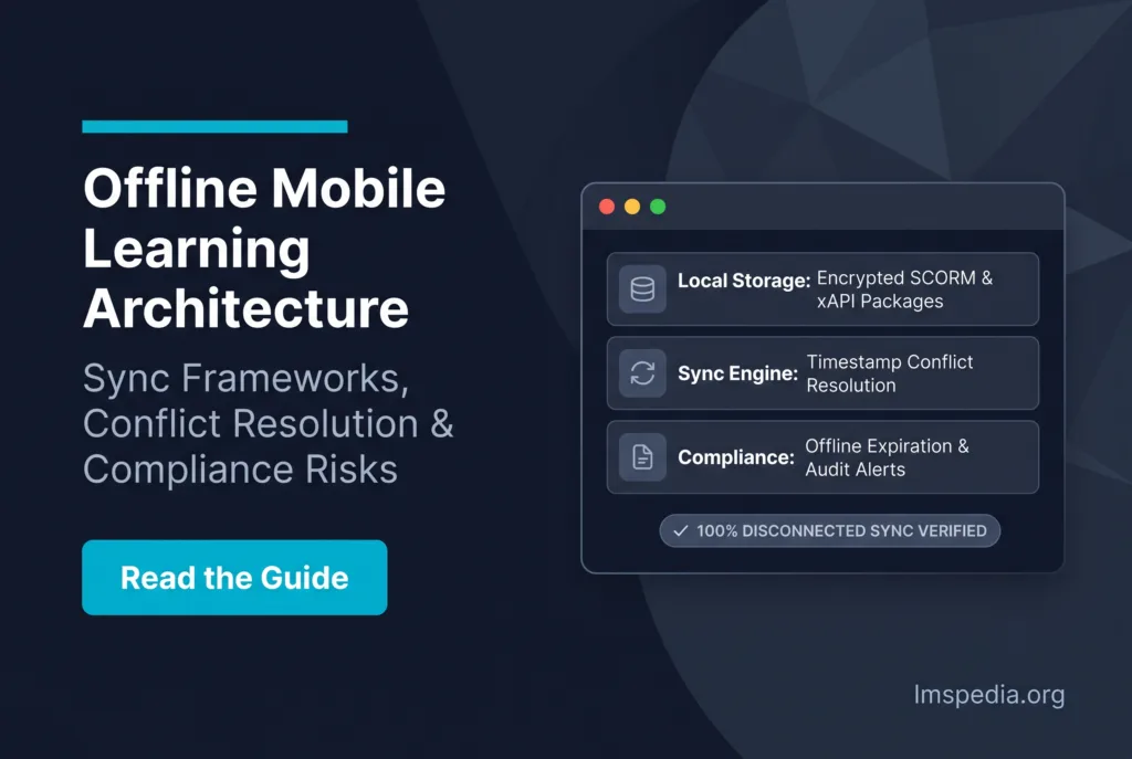 Offline Mobile Learning Sync Architecture, Conflict Resolution and Compliance Risks