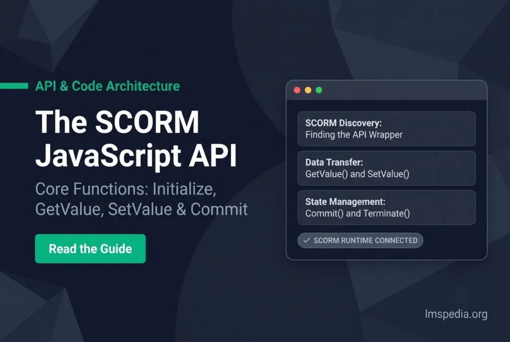 The SCORM JavaScript API Explained Initialize, GetValue, SetValue, Commit, Terminate