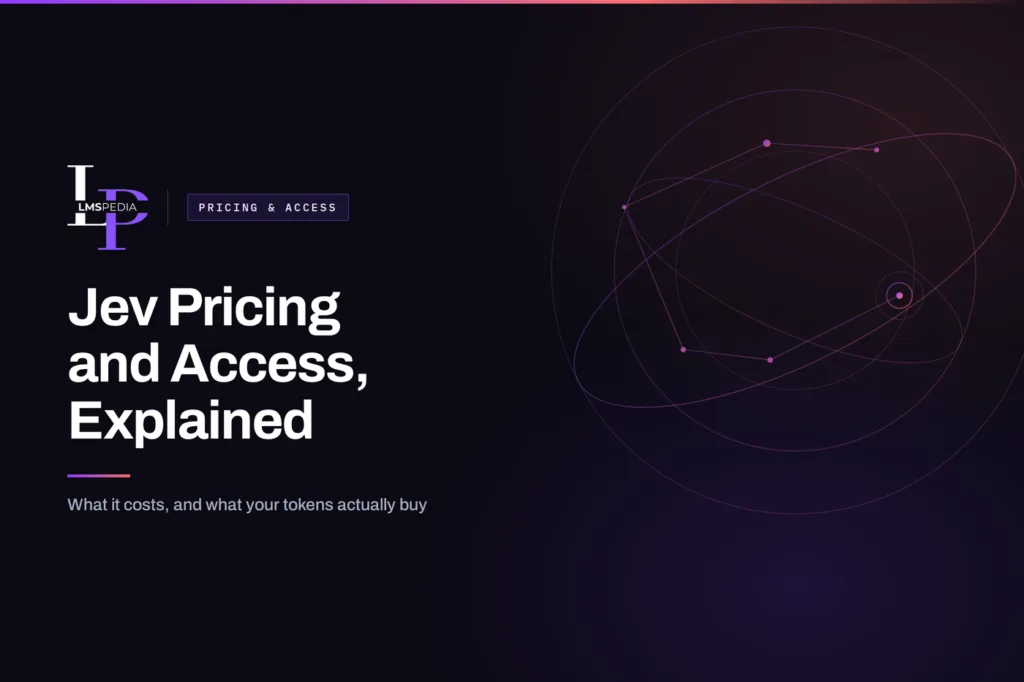 Jev pricing breakdown showing $0.042 per million input token cost and TypeSafe console access