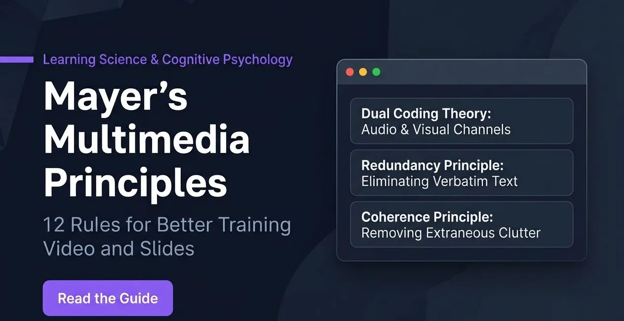 Mayer's Multimedia Principles: 12 Rules for Better Training Video and Slides